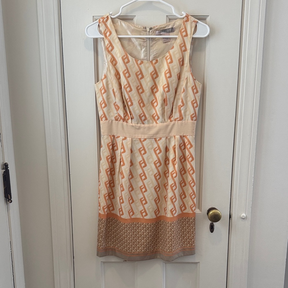 Forever 21 Cream and Orange Midi Dress